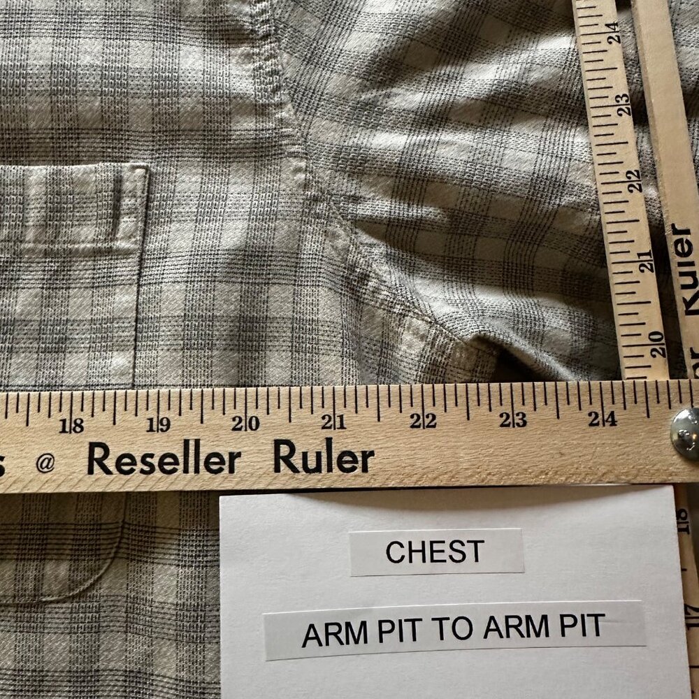 Greg Norman Collection Mens Grey Plaid Long Sleeve Shirt Large Cotton Blend - Picture 8 of 12